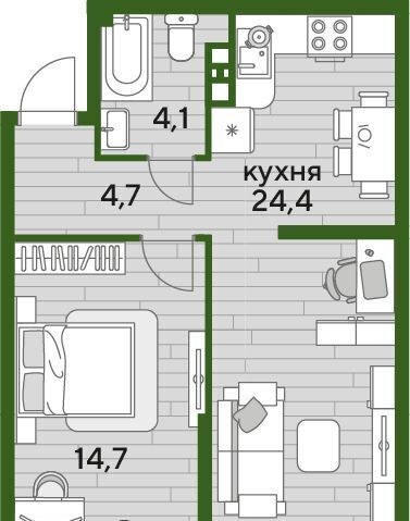 квартира г Краснодар р-н Прикубанский ул им. Анны Ахматовой фото 1