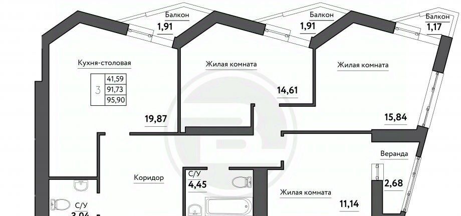 квартира г Самара Безымянка ЖК Времена года 13-й мкр фото 9