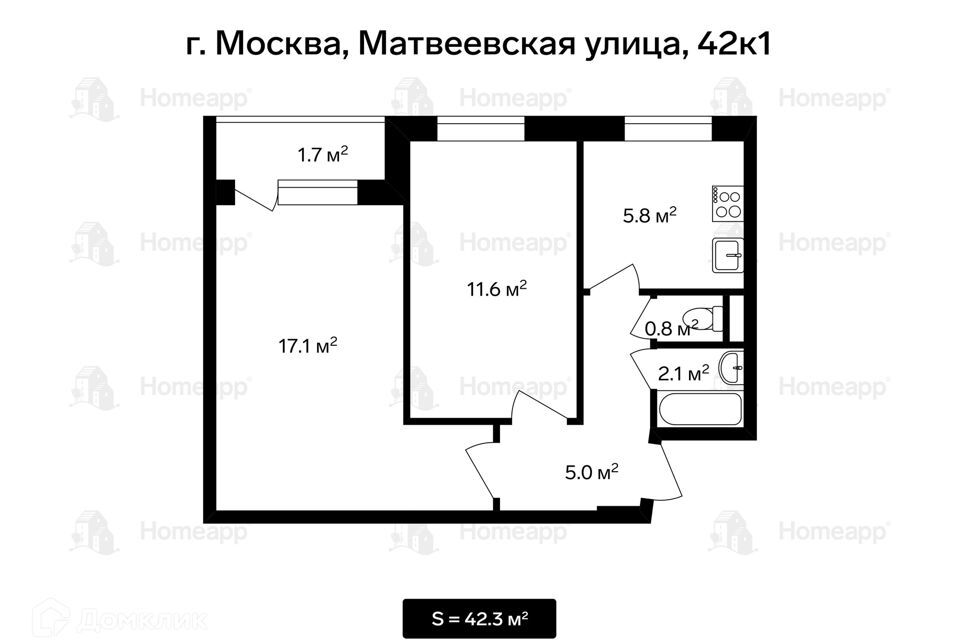 квартира г Москва ул Матвеевская 42к/1 Западный административный округ фото 2