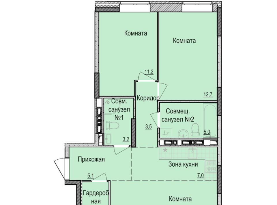 квартира г Ижевск р-н Индустриальный Карлутский ЖК «Скандинавия» 7 жилрайон, 3-й мкр фото 1