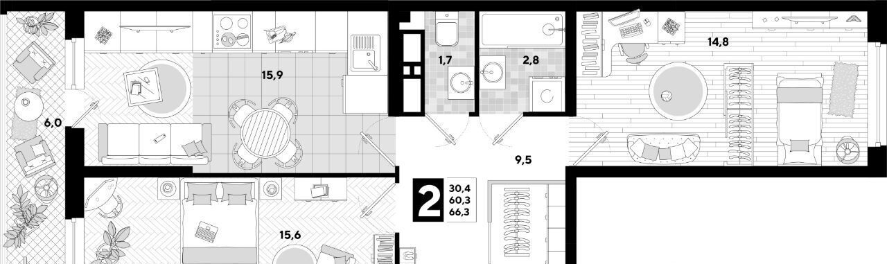 квартира г Краснодар р-н Прикубанский ул им. Константина Гондаря 103 фото 1