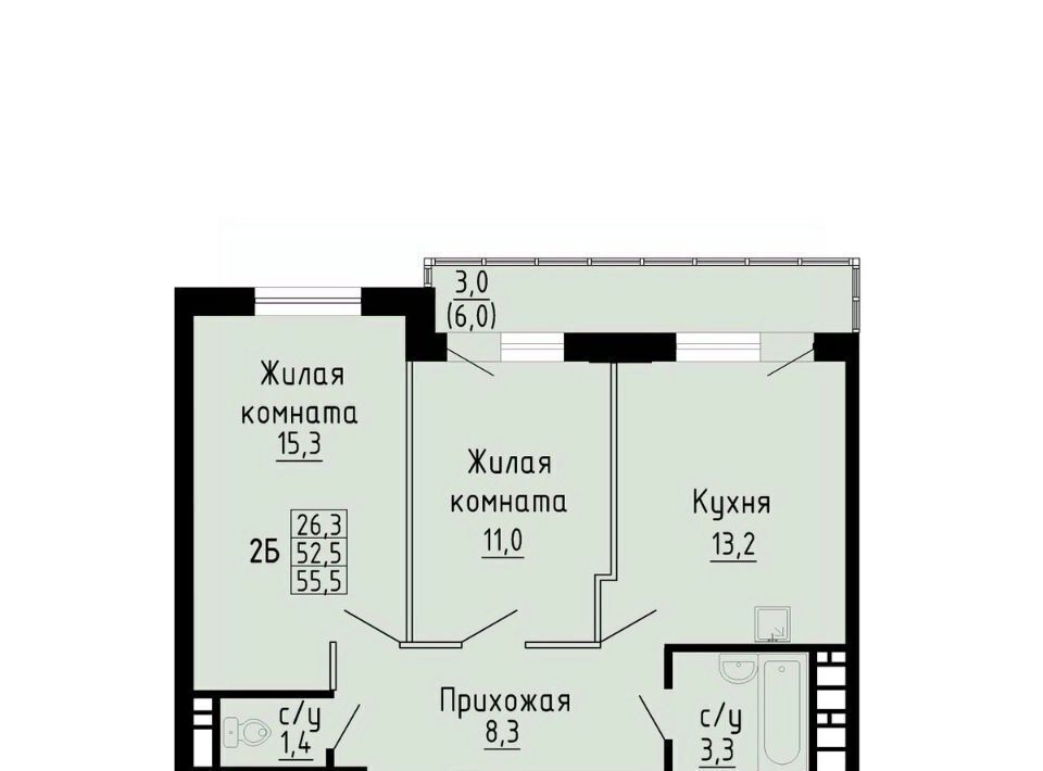 квартира г Новосибирск Южно-Чемской жилмассив ЖК «Матрешкин двор» Площадь Маркса фото 1