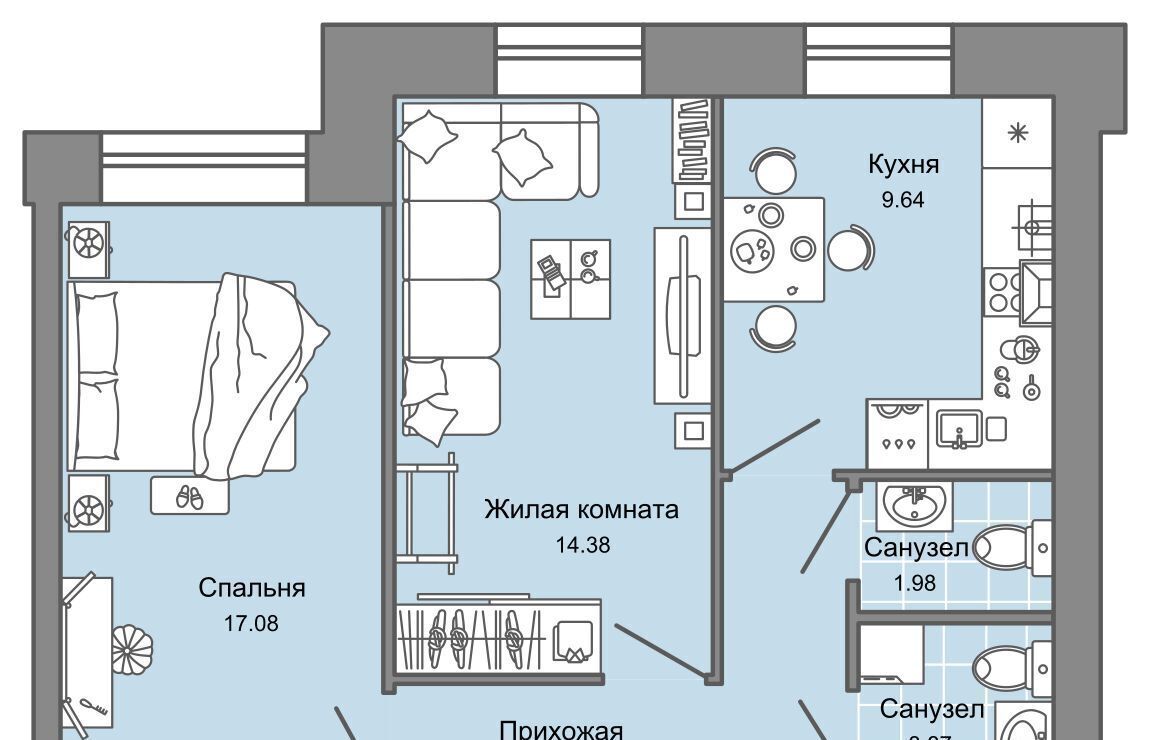 квартира г Ульяновск р-н Заволжский пр-кт Столыпина 2б фото 1