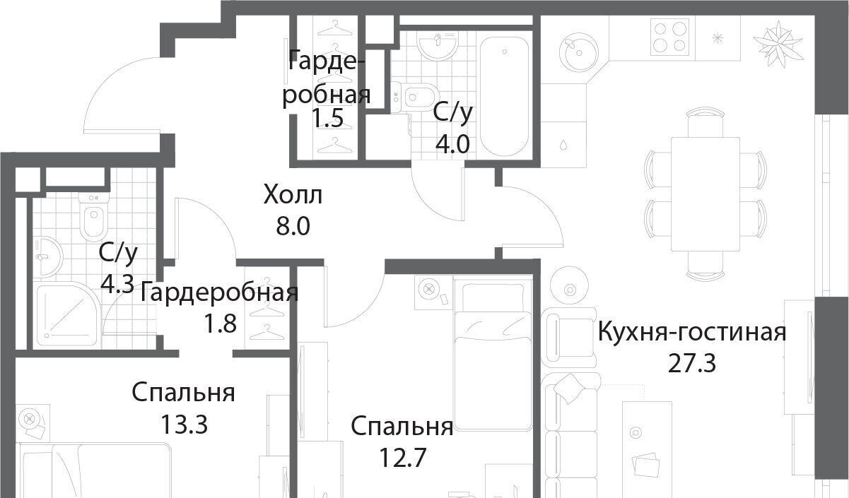 квартира г Москва метро Технопарк ЖК Нагатино Ай-Ленд к 1 фото 1