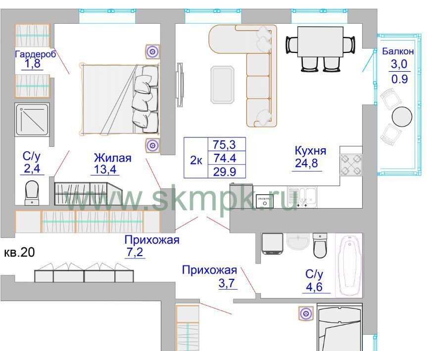 квартира г Калининград р-н Московский ул Печатная фото 1