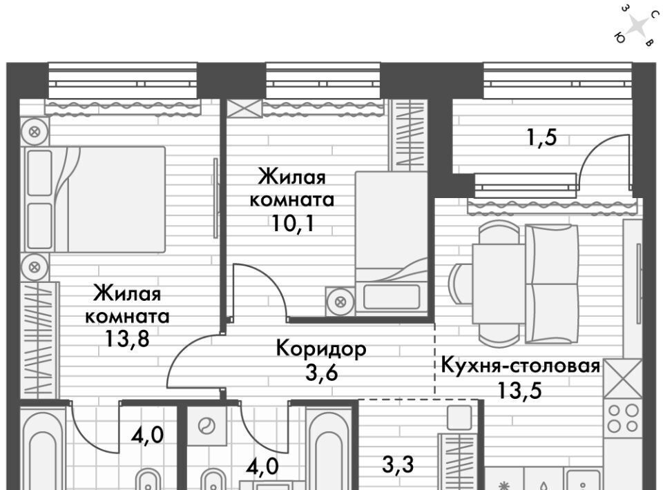 квартира г Владивосток р-н Ленинский ул Крылова 10 фото 1