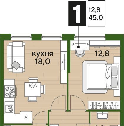 квартира г Краснодар р-н Прикубанский Догма Парк мкр фото 1