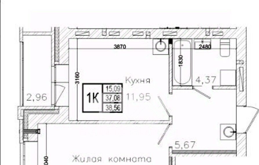 квартира г Новосибирск метро Площадь Гарина-Михайловского ул 1-я Шоссейная 56 фото 17