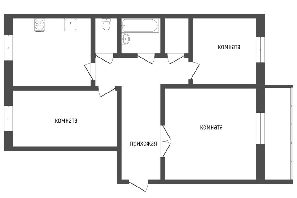 квартира г Тобольск 9-й микрорайон, 27, Тобольский район фото 6