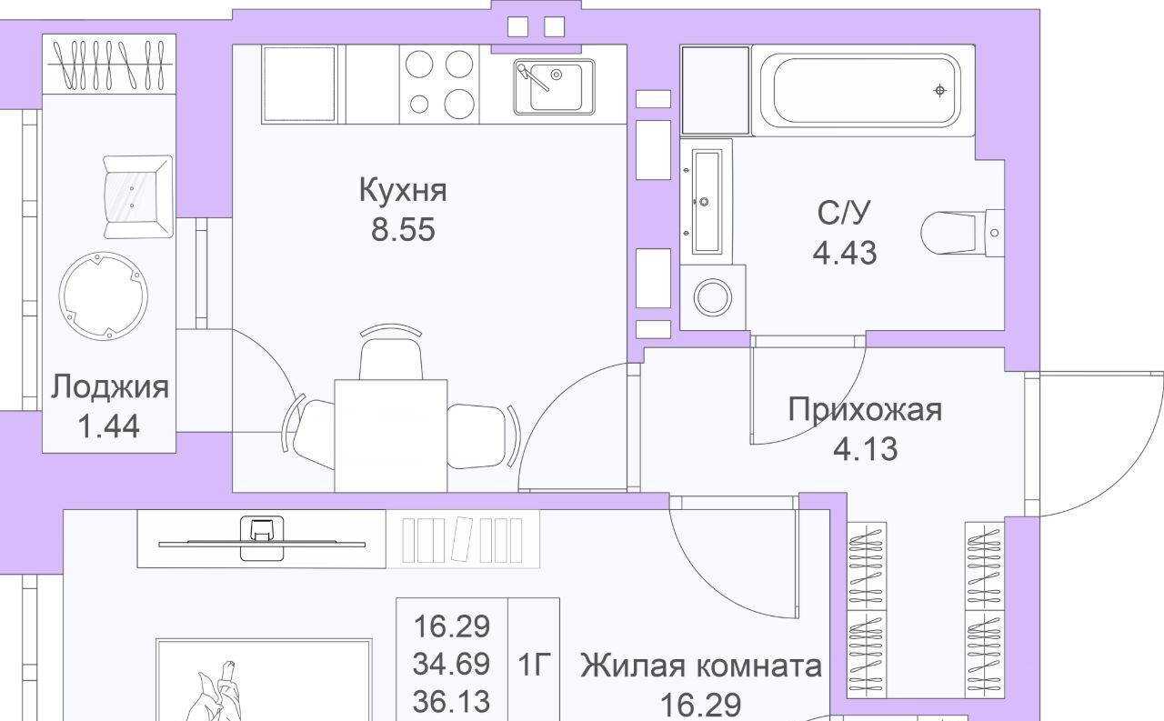 квартира г Казань метро Горки ЖК «Светлая долина» фото 1