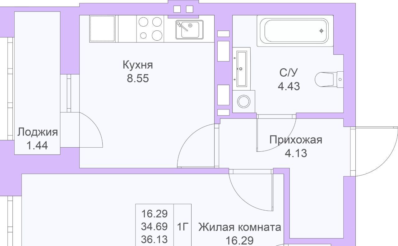 квартира г Казань метро Горки ЖК «Светлая долина» фото 4