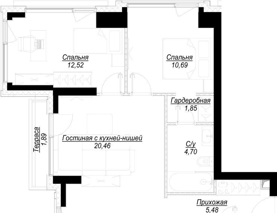 квартира г Москва метро Лужники 1-й Сетуньский проезд, вл 10 фото 1