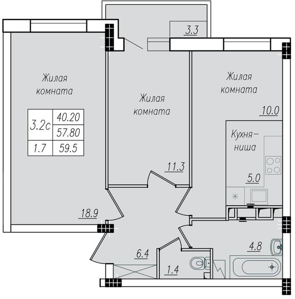 квартира г Курск р-н Центральный ул Энгельса 134б фото 2