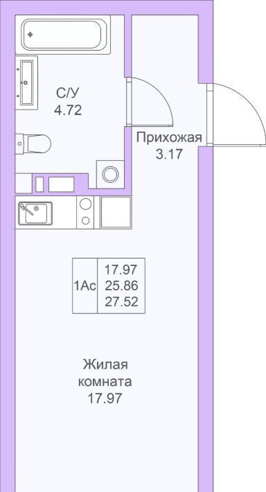 квартира г Казань метро Горки ЖК «Светлая долина» фото 5