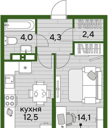 квартира г Краснодар р-н Прикубанский Догма Парк мкр фото 1