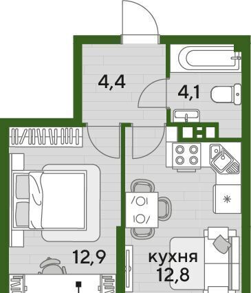 квартира г Краснодар р-н Прикубанский Догма Парк мкр фото 1