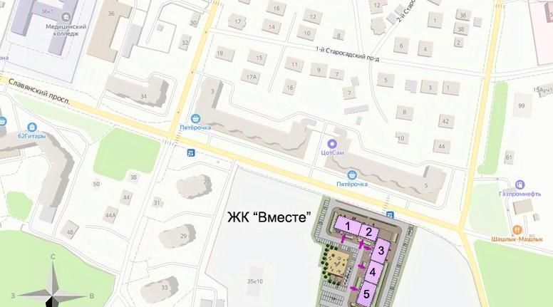 квартира г Рязань р-н Октябрьский микрорайон Братиславский ЖК «Вместе» жилой квартал фото 2