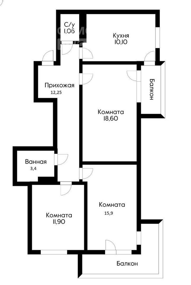 квартира г Краснодар ул Античная 10 ЖК «Европа-Сити» фото 21