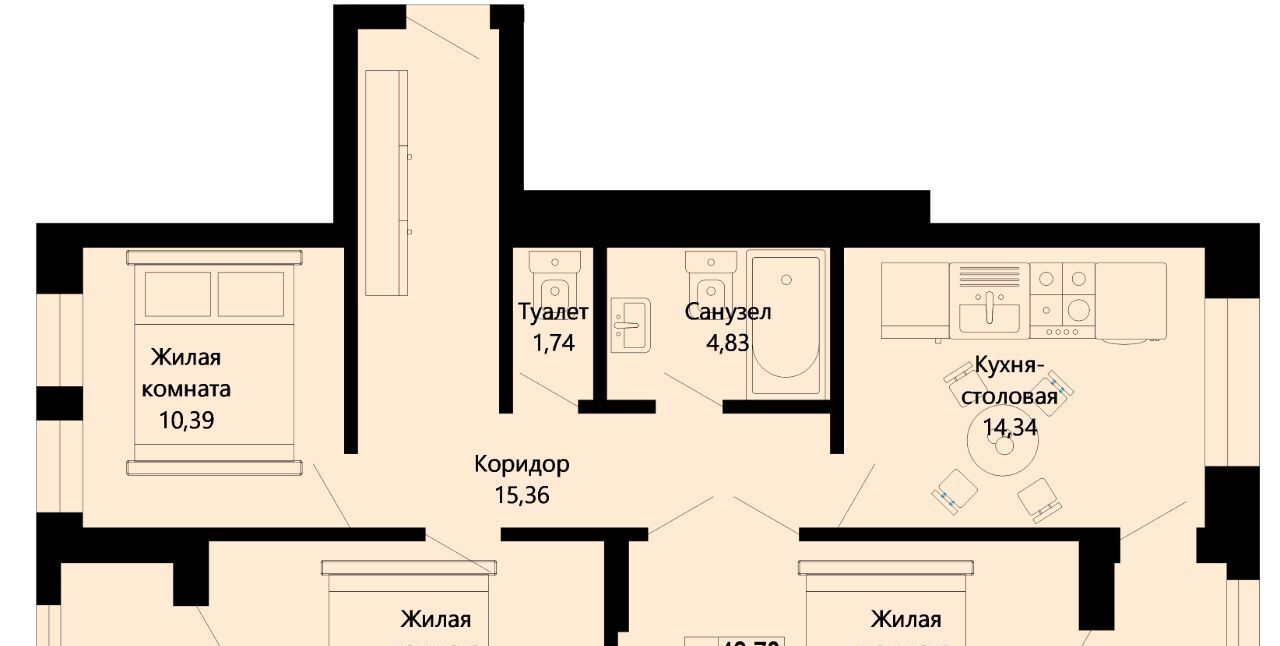 квартира г Калининград р-н Ленинградский ул Героя России Мариенко 8 фото 1