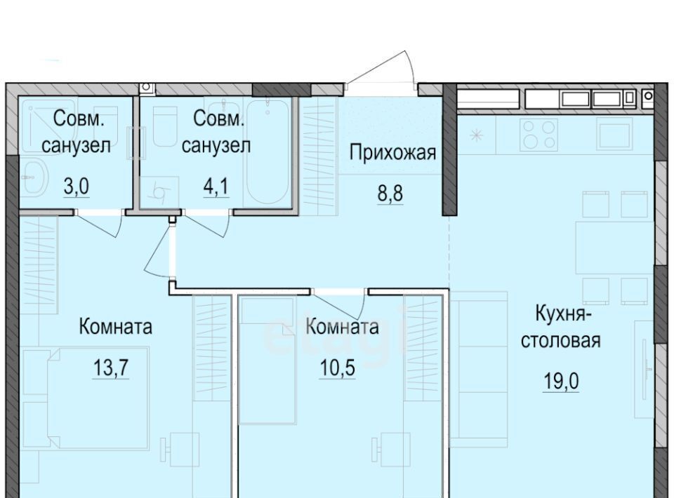 квартира г Казань Аметьево, Паркмаяк жилой комплекс фото 1