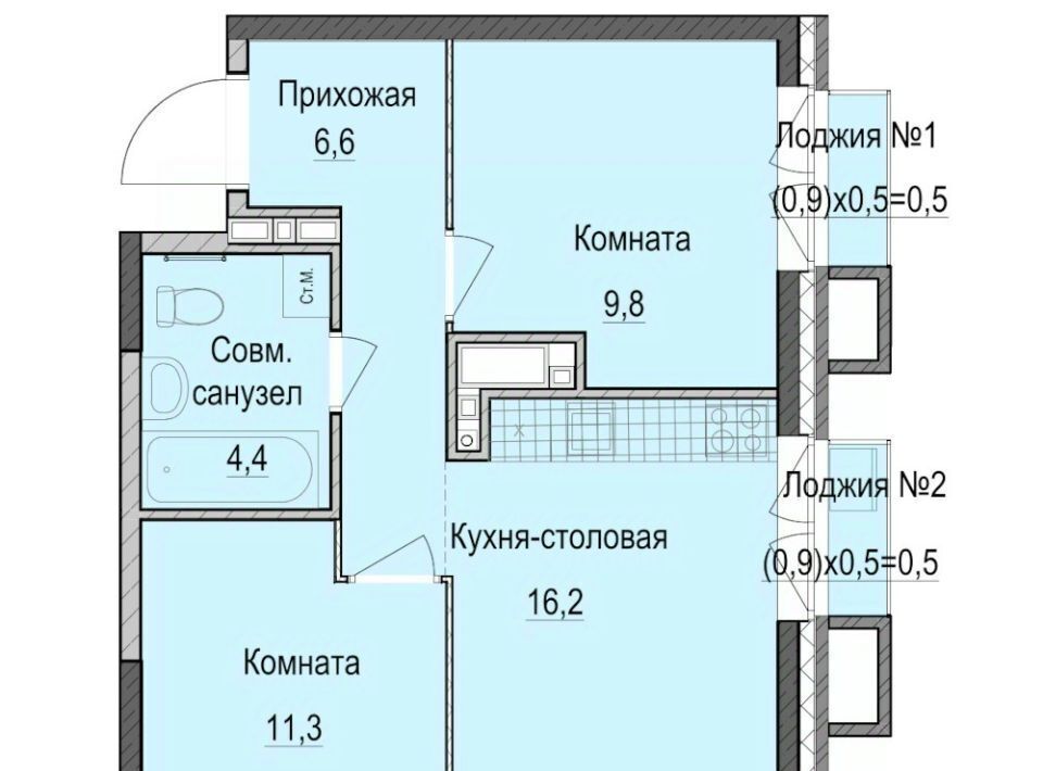 квартира г Казань ЖК «Ферма-2» Проспект Победы, жилмассив фото 1