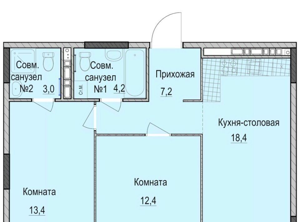 квартира г Казань ЖК «Ферма-2» Проспект Победы, жилмассив фото 1