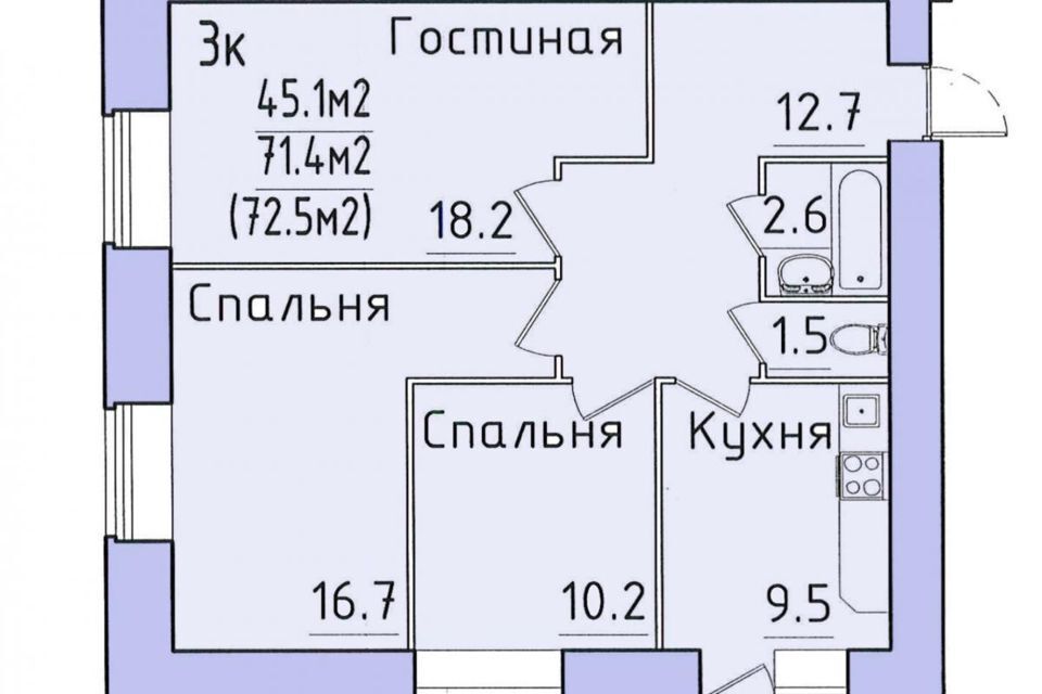 квартира г Вологда ул Гагарина 80 городской округ Вологда фото 1