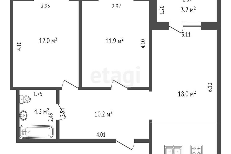 квартира г Ханты-Мансийск ул Строителей 111 Ханты-Мансийский район фото 9