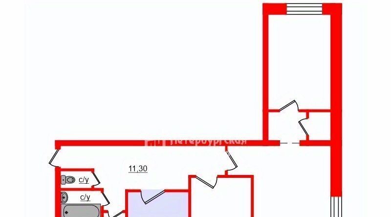 комната г Санкт-Петербург метро Улица Дыбенко ул Подвойского 40к/1 фото 2