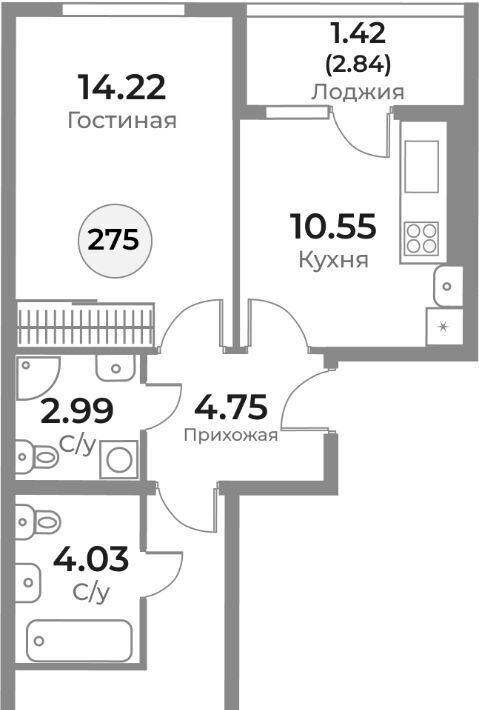 квартира г Калининград р-н Ленинградский ул Пригородная фото 1