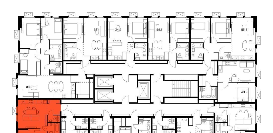 квартира г Мытищи Ярославский квартал жилой комплекс, 1. 1, Медведково фото 2