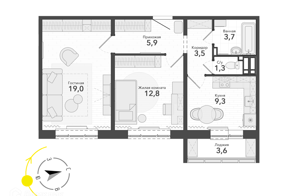 квартира р-н Новосибирский п Садовый микрорайон Околица, 2 фото 1