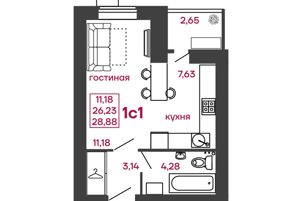 квартира г Пенза ул Леонова городской округ Пенза, с 4 фото 1