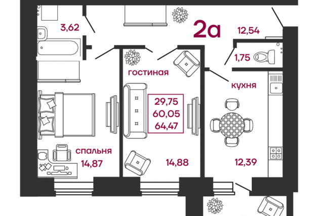 квартира с Засечное жилой комплекс Весна, с 7 фото