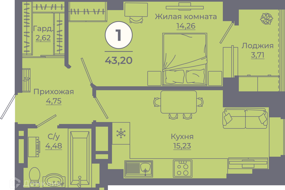 квартира г Ростов-на-Дону ул Еременко 109/23 городской округ Ростов-на-Дону фото 1