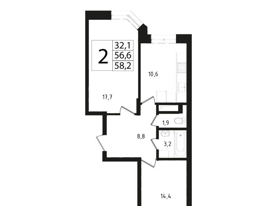 квартира городской округ Одинцовский г Звенигород мкр 3 13 Крёкшино фото 1