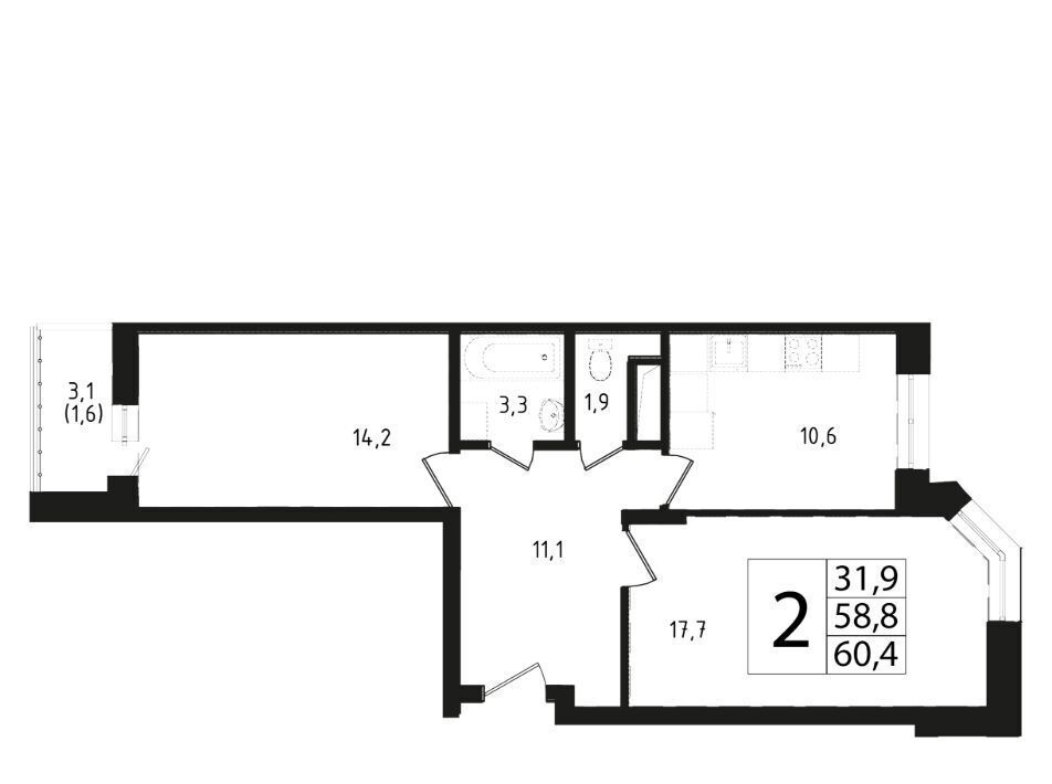 квартира городской округ Одинцовский г Звенигород мкр 3 13 Крёкшино фото 1