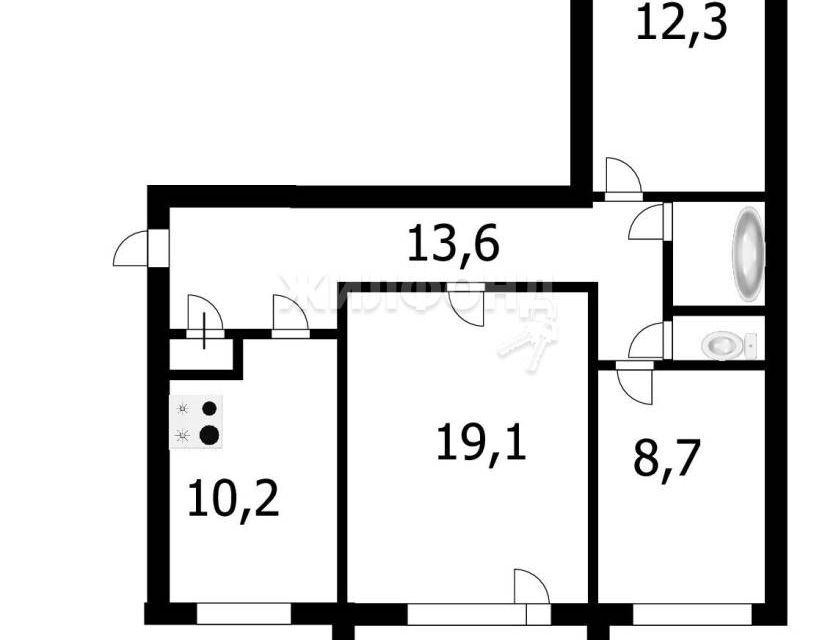 квартира г Новосибирск ул Солидарности 95а Новосибирский район фото 10