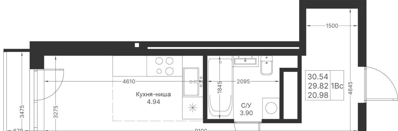 квартира г Казань метро Горки ПК 14, Мой Ритм жилой комплекс фото 2