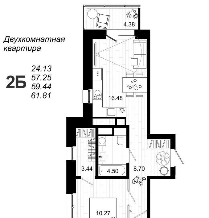 квартира г Иркутск р-н Октябрьский ул Юрия Левитанского 8 фото 40