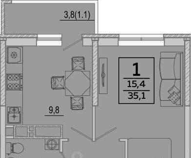 квартира г Краснодар р-н Прикубанский ул им. Героя Георгия Бочарникова 2/2 фото 2