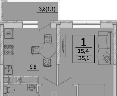 квартира г Краснодар р-н Прикубанский ул им. Героя Георгия Бочарникова 2/2 фото 3