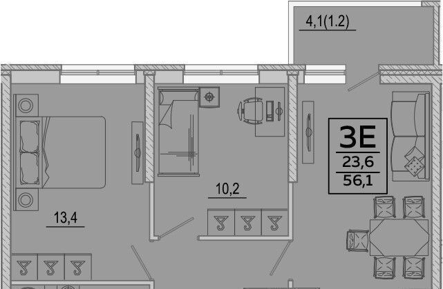 квартира г Краснодар р-н Прикубанский ул им. Героя Георгия Бочарникова 2/2 фото 2