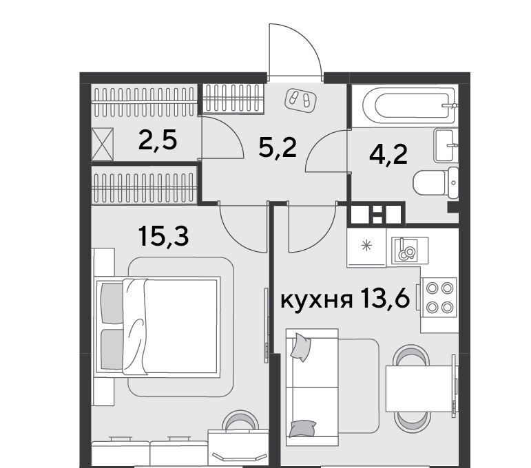 квартира г Краснодар р-н Прикубанский ЖК «Парк Победы» фото 2