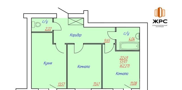 квартира р-н Зашекснинский дом 62 фото