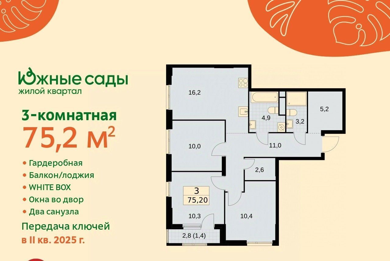 квартира г Москва метро Бунинская аллея ЖК «Южные сады» к 2. 2 фото 1