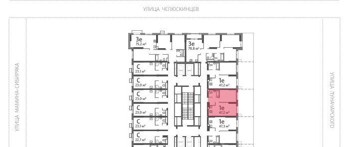 квартира г Екатеринбург Уральская Центральный ЖК «Азина 16» жилрайон фото 2