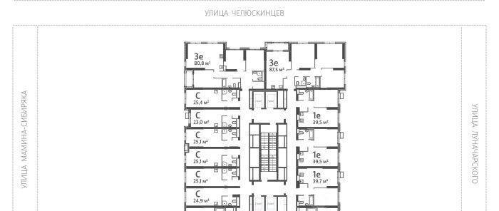 квартира г Екатеринбург Уральская Центральный ЖК «Азина 16» жилрайон фото 2