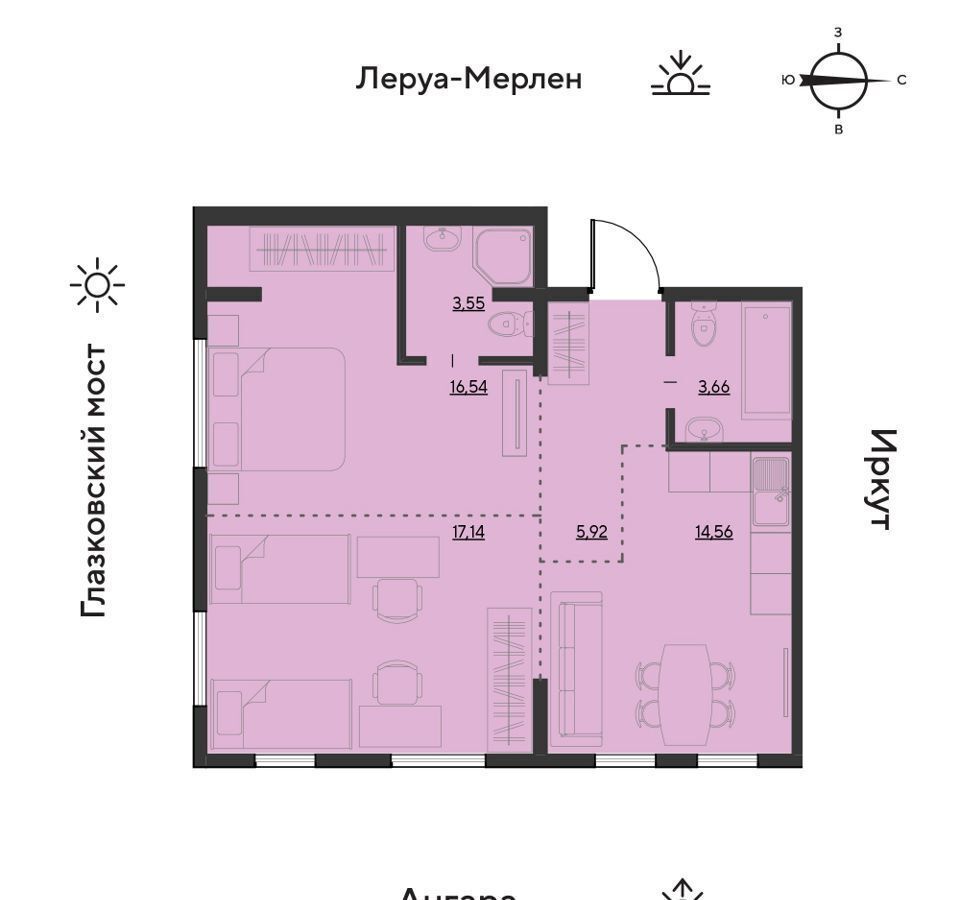 квартира г Иркутск р-н Свердловский ул Набережная Иркута 23 фото 1