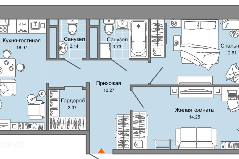 квартира г Ульяновск пр-кт Созидателей 114/2к 1 городской округ Ульяновск фото 1